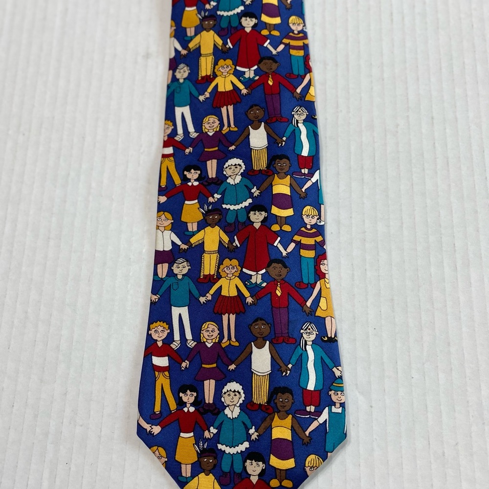 Teacher Silk Wide Tie- Save the Children- Children of the World ‘Vaness…